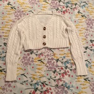 White cropped sweater